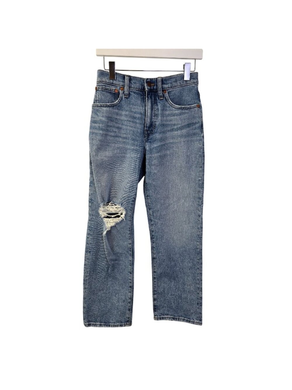 Madewell The Perfect Vintage Straight Distressed Jeans Size 25 Petite